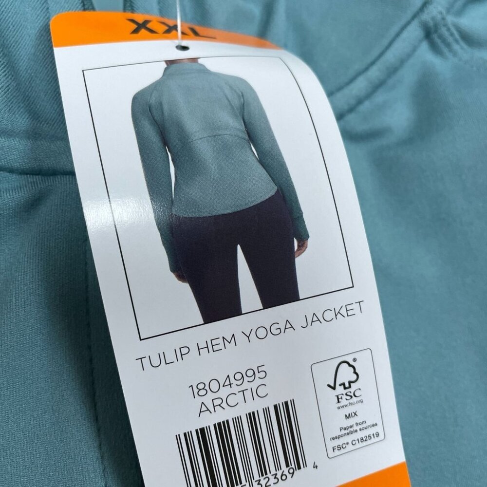 Jockey XXL Tulip Hem Yoga Jacket Arctic Blue Polyester/Spandex Womens NWT 6555 - Picture 4 of 7